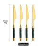 4Pcs Green Gold Ceramic Handle Dinnerware Cutlery Set Stainless Steel Tableware Western Dinner Black Knife Flatware Silverware Set