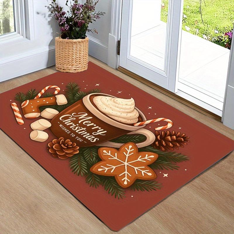 

1 шт. Кухонные коврики против усталости Рождественское какао Водонепроницаемый Нескользящий Толстый Мягкий Кухонный коврик Сверхпрочный Комфортный Коврик для стояния для кухни 40*60cm