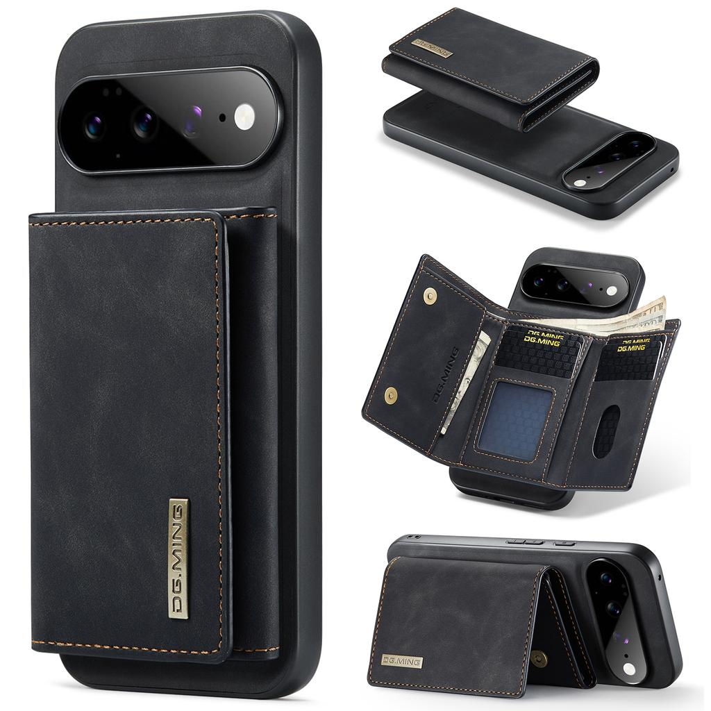 DG.MING-M1 Luxury 2-in-1 Removable Magnetic Flip Premium PU Leather Case Wallet Card Holder Back Cover For Cell Phones