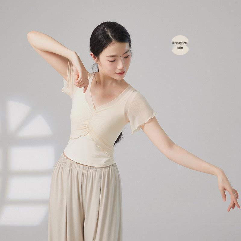 Top de Manga Curta para Dança Moderna Feminino