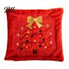 Decorative Throw Pillows for Couch Christmas Plush Pillowcase, 3D Embroidered Design Soft Pillow Holiday Living Room Decor Cover, Cushion Cover
