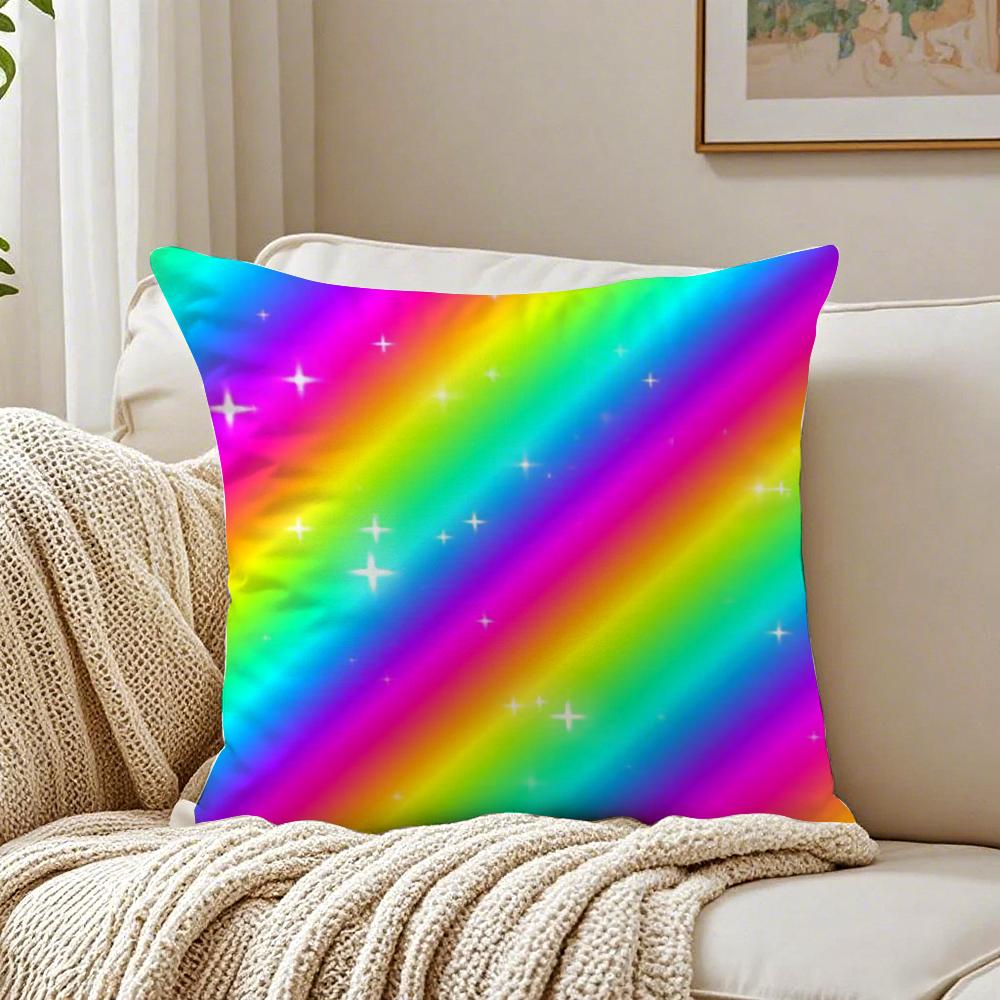 Warm Colorful Cheerful Art RRainbow Cushion Cover Pillowcase Antidustmite living Room Sofa Decor Cushion Room