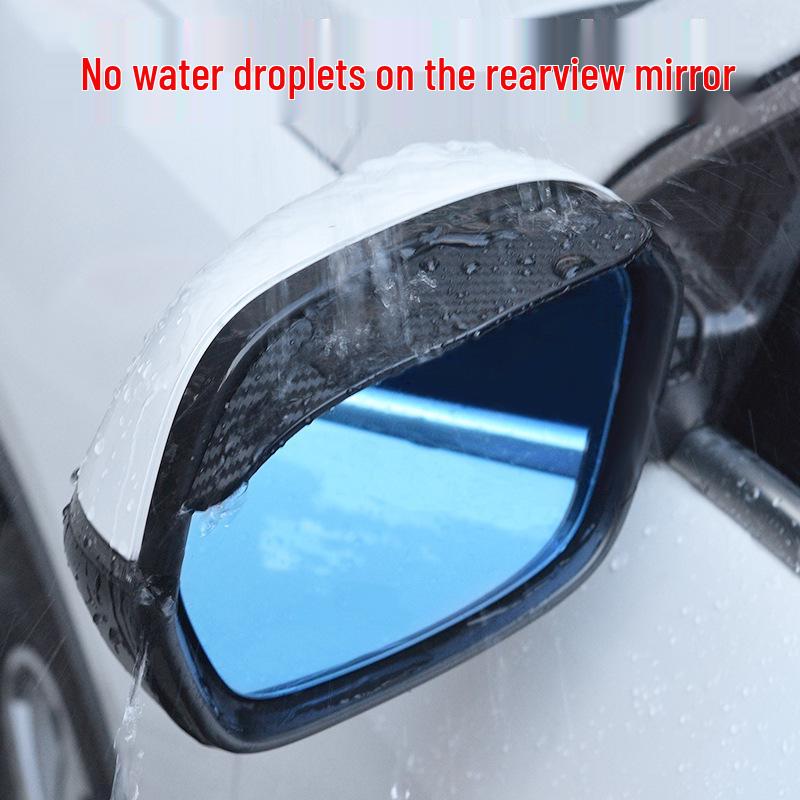 Osłona Przeciwdeszczowa Lusterka Wstecznego - Tekstura Włókna Węglowego, Pogrubiona dla Ochrony przed Słońcem i Deszczem