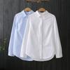 2023 Damen Weißes Baumwoll-Oxford-Hemd: Schlichtes Nischendesign für Frühling & Herbst