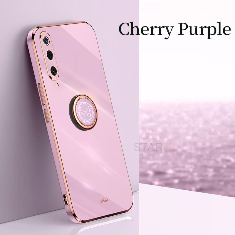 A50S A30S Plating Square Ring Holder Phone Case On For Samsung Galaxy A50 A7 2018 A30 A70 Luxury Silicone Stand Cover A 50 30