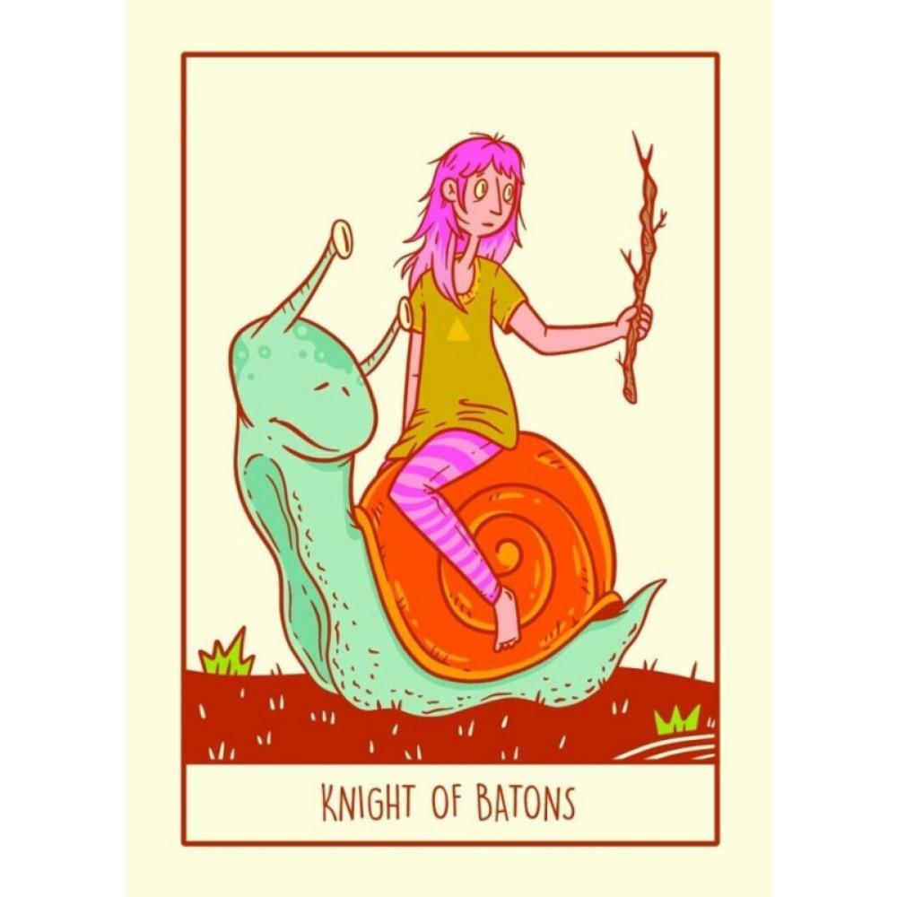 Squid Cake Tarot 9*6.5cm 78 Card Deck with Knights Riding Creatures, Quirky Faces and A Delicious Colour Palette