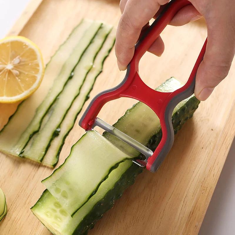 Stainless Steel Peeler - Swivel Blade Vegetable & Fruit Peeler for Kitchen, Ergonomic Non-Slip Handle (Potato, Apple, Carrot)