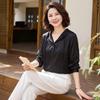 Haoyi Women's Mulberry Silk Hooded Cardigan Shirt