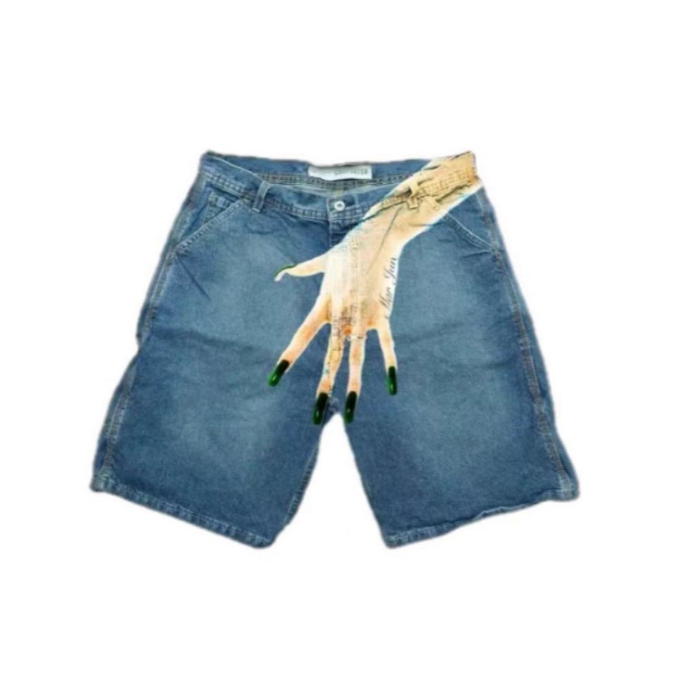 RogueWave Y2k Μπλε Τζιν Σορτς με Χαμηλή Μέση και Ανοιχτόχρωμο Μπλε Ντένιμ