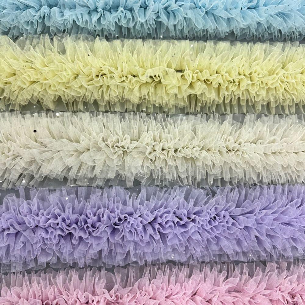 1 Yard Mesh Lace Accessories 12cm Wide Mesh Material Hem Cuffs Lace Trim Wedding Accessories