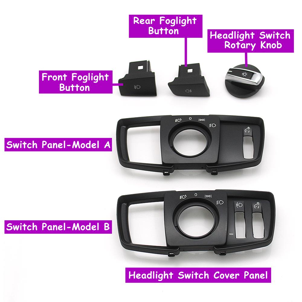 F45 F46 F30 F32 F15 F16 F85 F86 Car Dashboard Headlight Switch Rotary Button Cap Headlamp Cover Panel For BMW X5 X6 2 3 Series