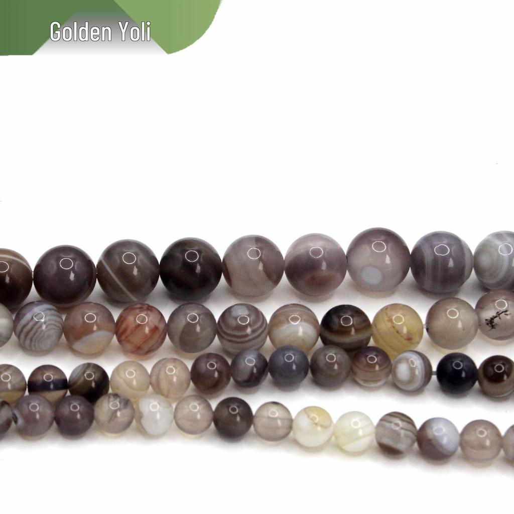 Gestreifte Chalcedon Kaffee Steinperlen: Runde Stränge für DIY Schmuck- und Armbandherstellung