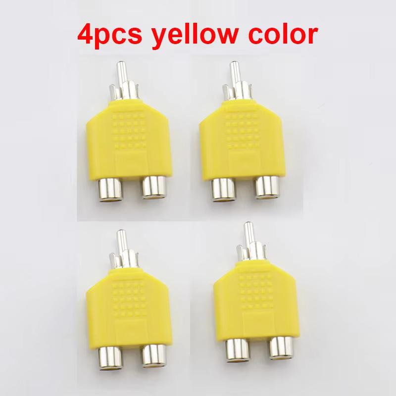 

4 шт./лот RCA Розгалужувач Y-подібний AV Аудіо Відео Штекер Конвертер 1 Штекер до 2 Гнізд Комплект Адаптерів AV Роз єм RCA Штекер до Подвійного Кабелю