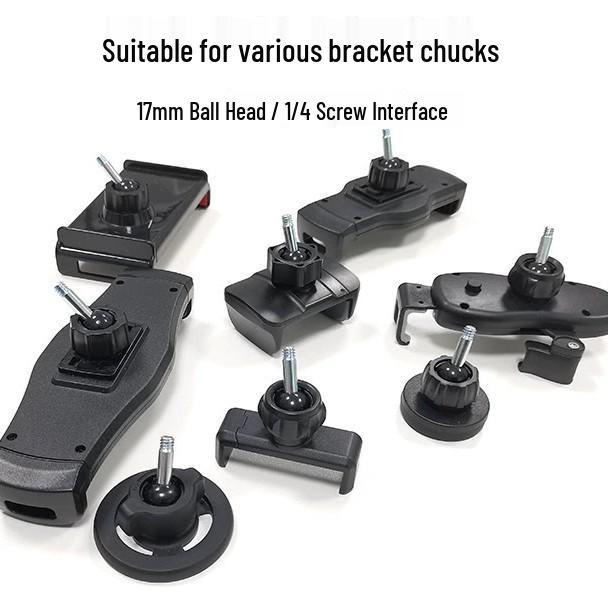17mm Ball Head Adapter for Live Streaming, Gimbal, Camera Round Ball with 1/4 Screw Bracket.