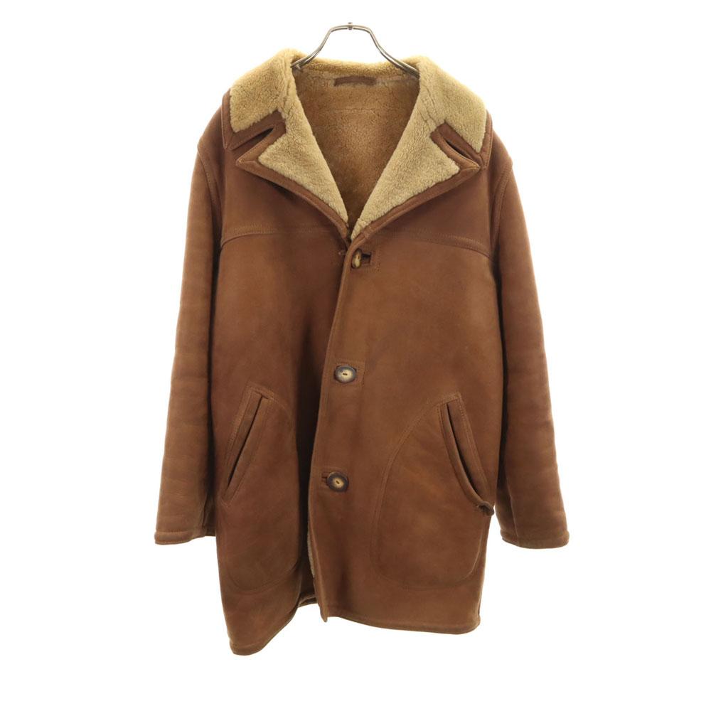 

ВИНТАЖНОЕ пальто из мутона 70-х 80-х годов 40 Коричневое Мужское Б/У