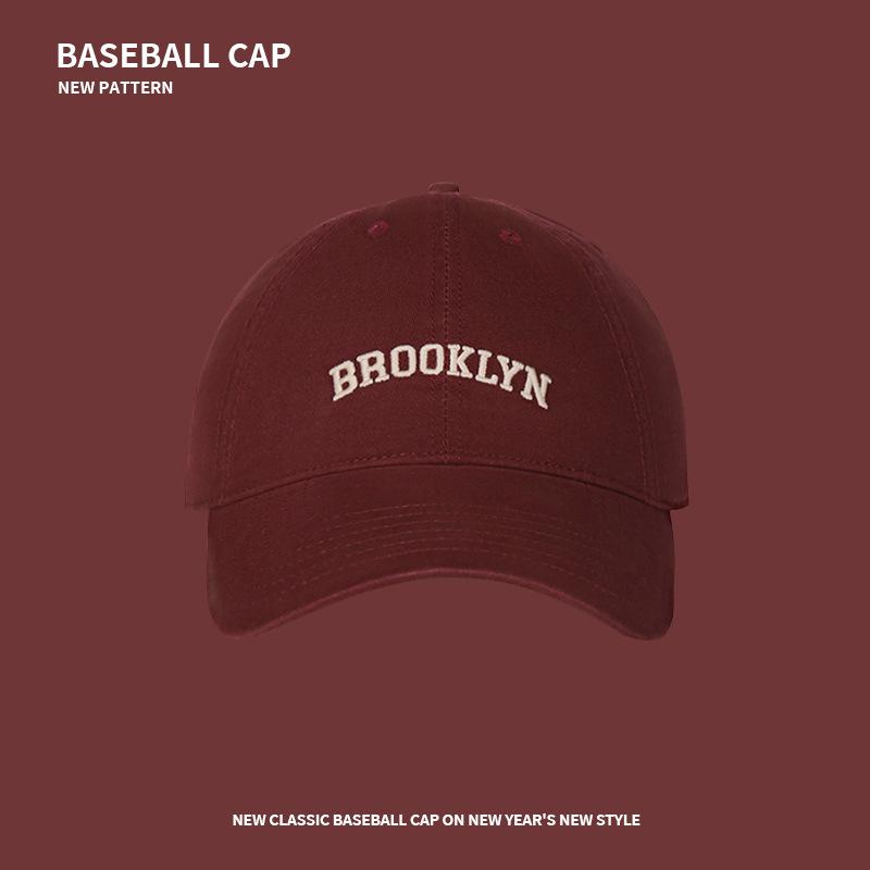 Big Head Circumference Wide Brim Baseball Cap Female Niche Design Soft Top Embroidered Letters Show Face Small Street Racket Tide Couple Cap