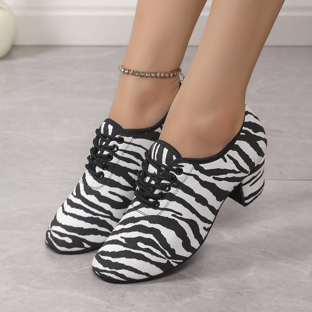 Latin Dance Shoes Women Jazz Ballroom Dancing Training  Adult Woman Practice Tango Shoe Female 5cm Heel Sneaker Size
