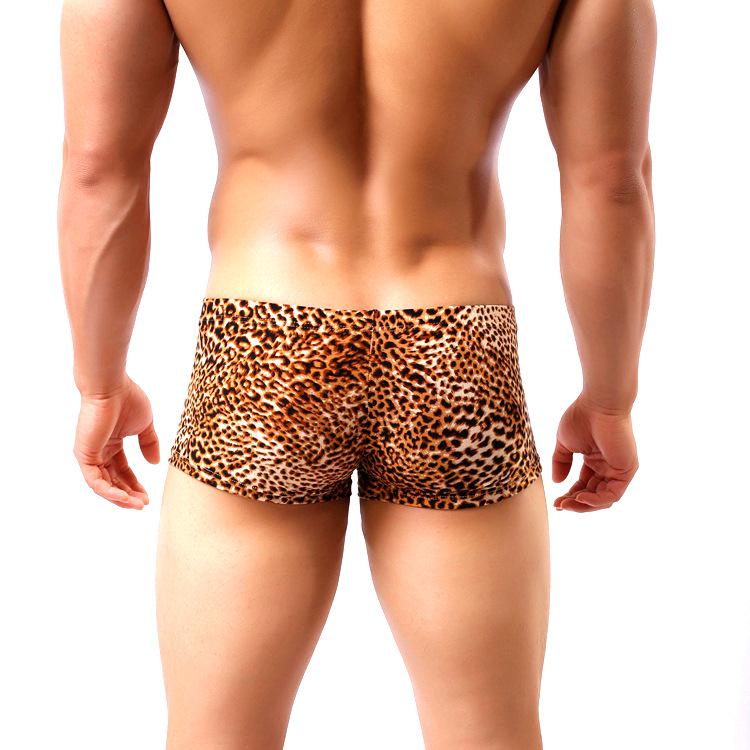 Men's Leopard Print Low-Waist Boxer Briefs - Sexy, Comfortable Summer Fashion Trend B201