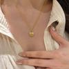 Creative and Dreamy Palace Style Brushed Inlay Diamonds Heart-shaped Pendant Necklace Light Luxury Collar Chain Wedding