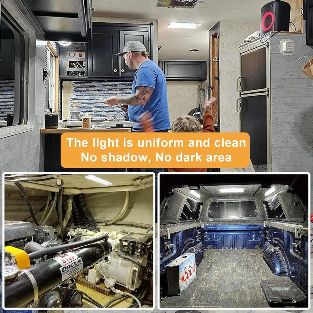 4 Stück 12V LED Auto Innenraum LED Licht Deckenleuchten Streifenlicht Mit Schalter Für Van LKW LKW Wohnmobil Wohnwagen Camping Boot