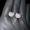 Personalized Cartoon Kitty Pink Full Diamond Stud Earrings For Men And Women Cute And Unique Hello Kitty Earrings