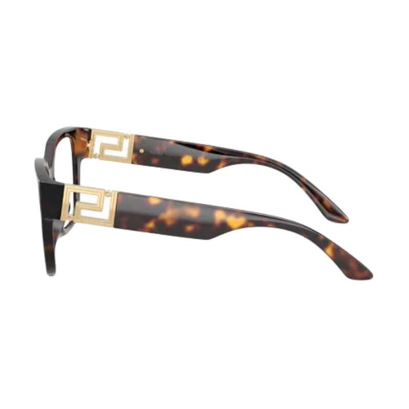 Versace Temple Logo Design Nylon Square Optical Glasses Women's Tortoiseshell 65992118 VE3387U 108-Tortoiseshell 54