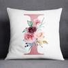 Floral Alphabet Pattern Decorative Pillowcase Square Pillowcase Home Office Decorative Cushion Cover