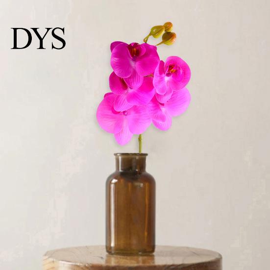 Fake Floral Decoration Artificial Moth Orchids with Stem Realistic 5 Head Phalaenopsis Flower Indoor Decor Flowers Home Office Table Centerpiece Faux