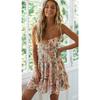 Sommer-Damen-Neckholder-Kleid, Urlaubsstil, sexy Print-Neckholder-Kleid mit Futtermaterial, kurzes Kleid