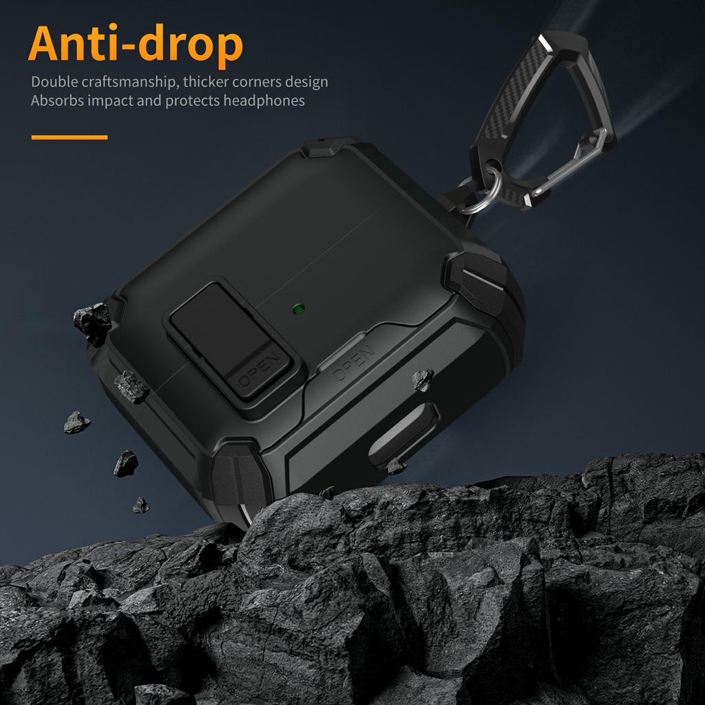 For Samsung Galaxy Buds3 Pro/Buds3 Case TPU + PC Magnetic Case Stand Bluetooth-Compatible Earbuds Cover with Carabiner