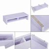Desktop Monitor Stand LCD TV Laptop Rack Computer Screen Riser Shelf Office Desk Purplish White