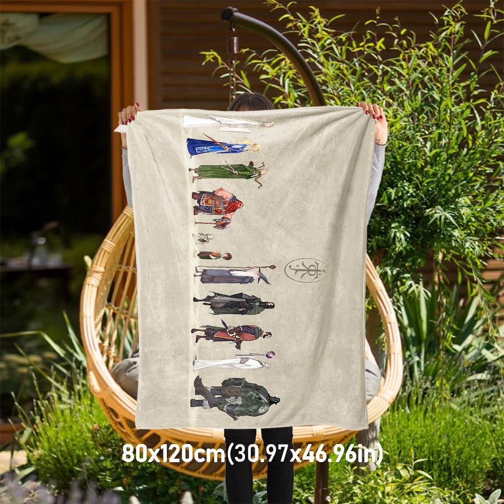 1pc Fantasy Character Artwork  - Throw Blanket, Soft, Flannel Blankets, Living Room,  All Seasons Use-1021116 80x120cm