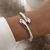 3 Styles Punk Vintage Wide Cuff Bangles Hip Hop Gold Silver Geometric Metal Spring Chunky Bangle Women Bracelets Jewelry