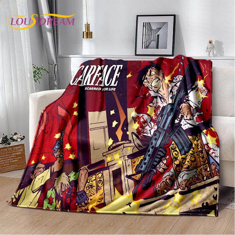Movie Scarface Tony 3D Printing Soft Plush Blanket,Flannel Blanket Throw Blanket for Living Room Bedroom Bed Sofa Picnic Cover