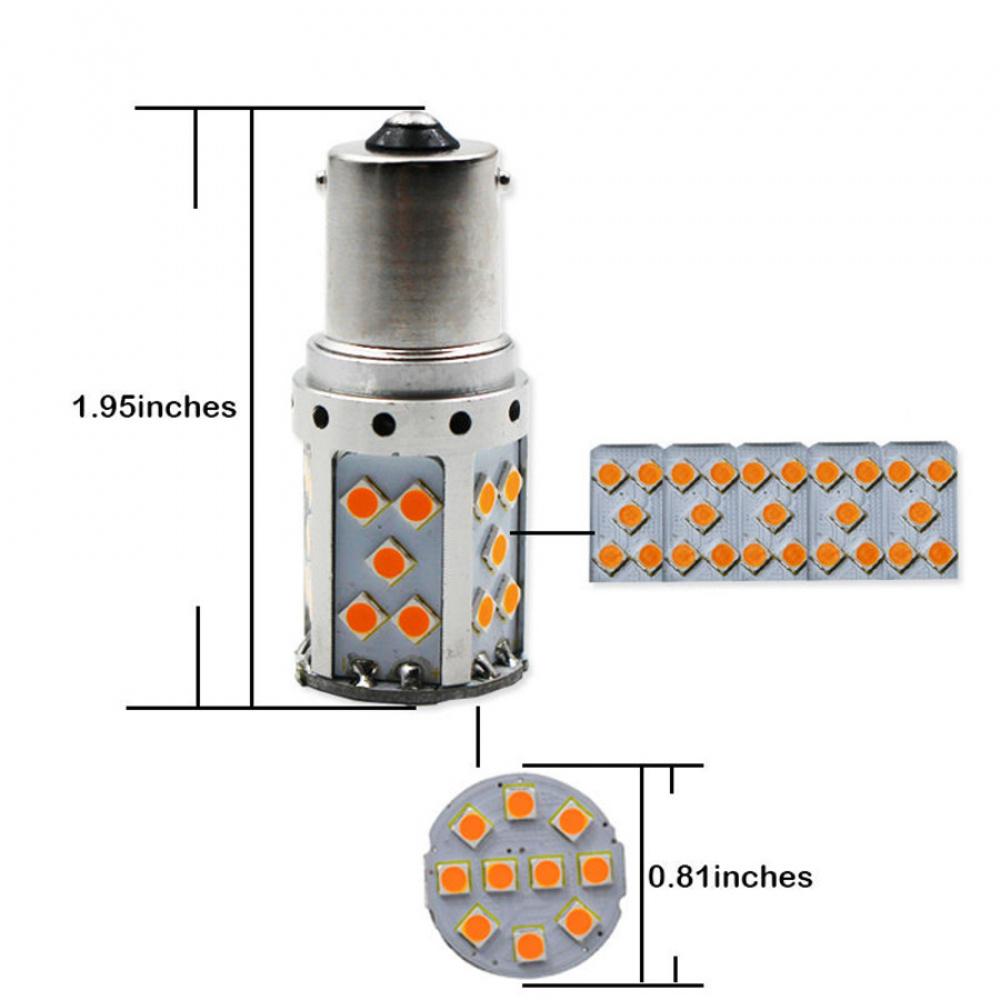 2Pc No Hyper Flash 21W Amber Bau15S 7507 Py21W 1156Py Led Bulb Turn Signal Light