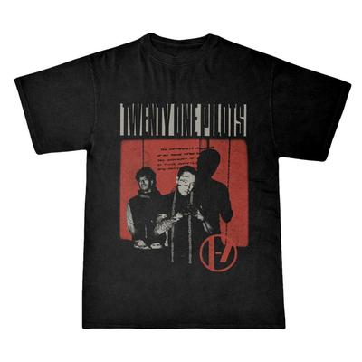 Rockowy Zespół Twenty One Pilots Vintage Spłowiały Luźny T-shirt Męski Damski Moda Hip Hop T-shirty Bawełniany Codzienny T-shirt Streetwear
