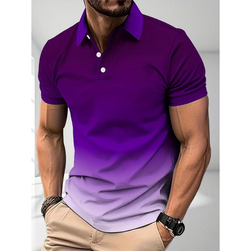 

Мужская новая универсальная и модная высококачественная рубашка-поло с короткими рукавами и цветным градиентом, напечатанная на 3D-принтере XL