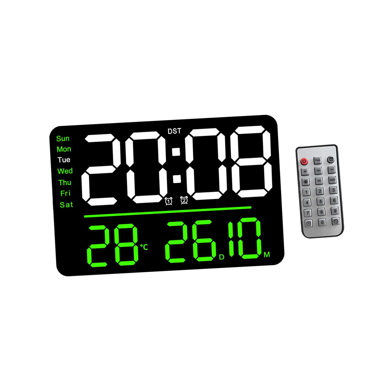 

Digital Wall Clock Easy to Install Modern Days Timing Countdown Function Alarm Clock for Kitchen Bedroom Office Home Living Room зеленый свет