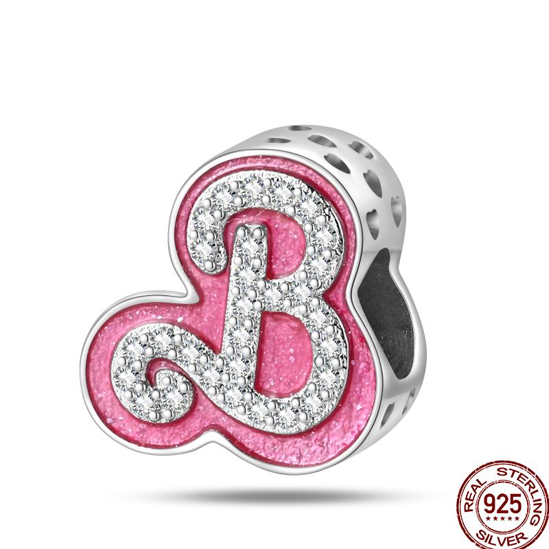 925 Silver Romantic Princess Pink Dress Lipstick Dancing Shoes Charm Beads For 3MM 925 Original Bracelet Jewelry