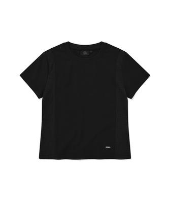 COVERNAT WOMAN Slim Fit Panel T-Shirt Black