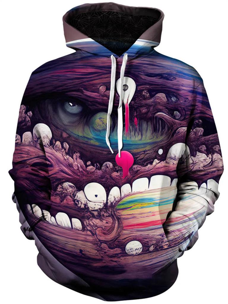 "Fantasy Dreamscape" 3D Tree-Print Hoodie – Men’s Casual Athletic Sweatshirt/Pullover, Fleece-Lined and Thickened for Autumn/Winter
