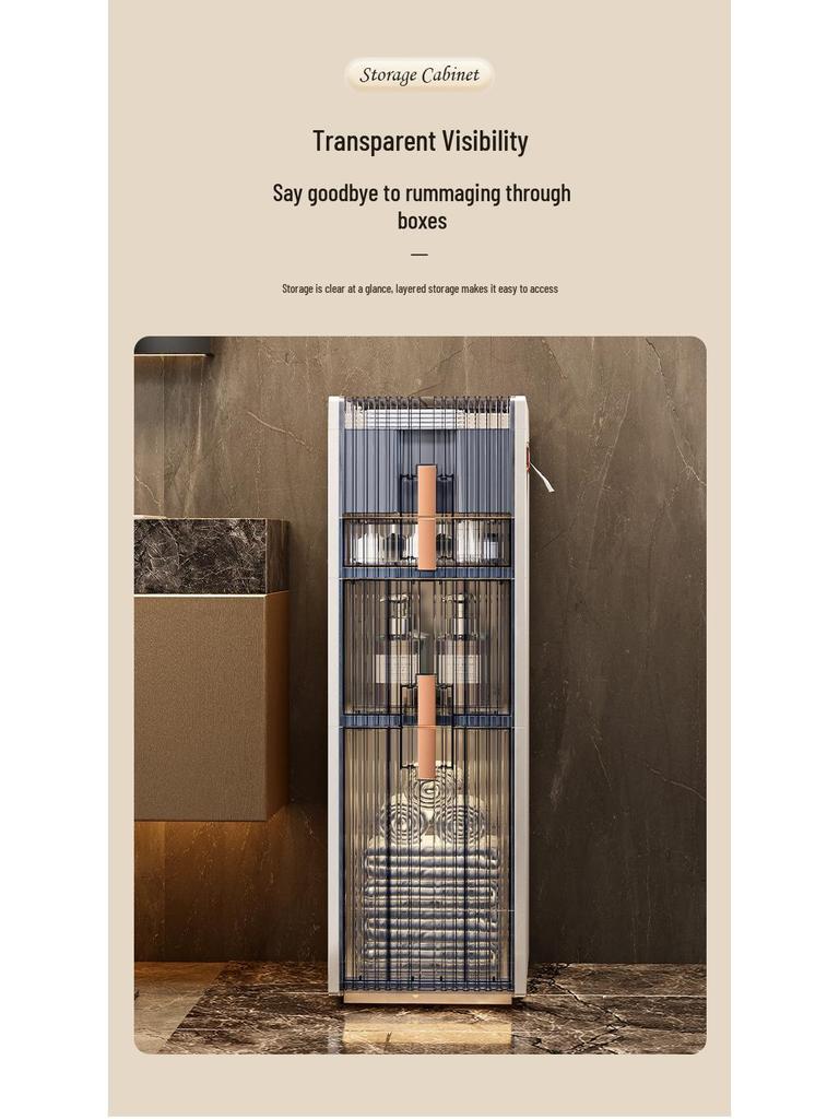 Multi-layer Bathroom Floor Storage Rack - No-Installation Trolley Cabinet