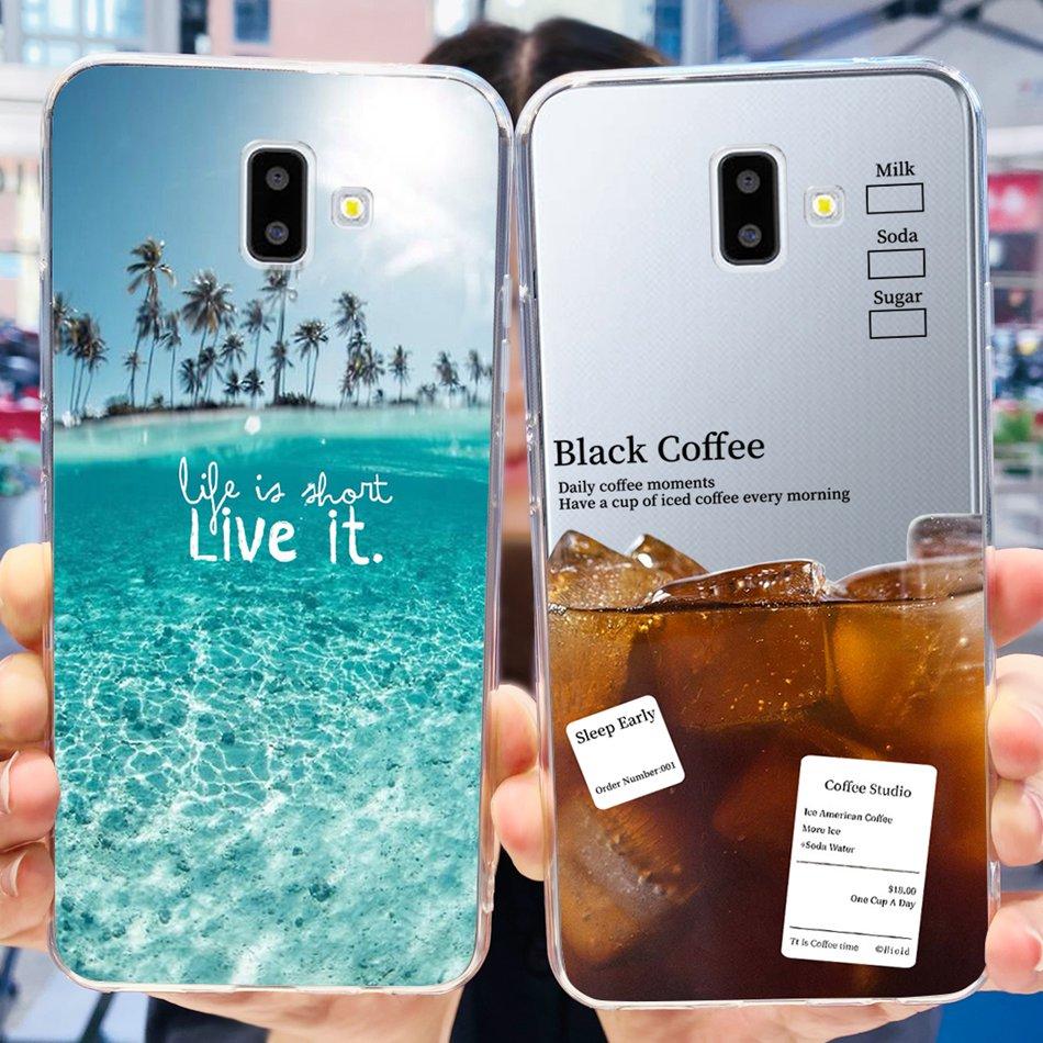 For Samsung Galaxy J6 Plus Case Samsung J6 2018 J 6 J6Plus J610F J600F Elegant Printing Soft Silicone TPU Clear Phone Back Cover