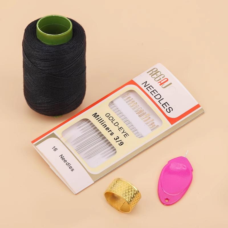 Black & White DIY Sewing Thread and Needle Set for Mending and Handcrafts