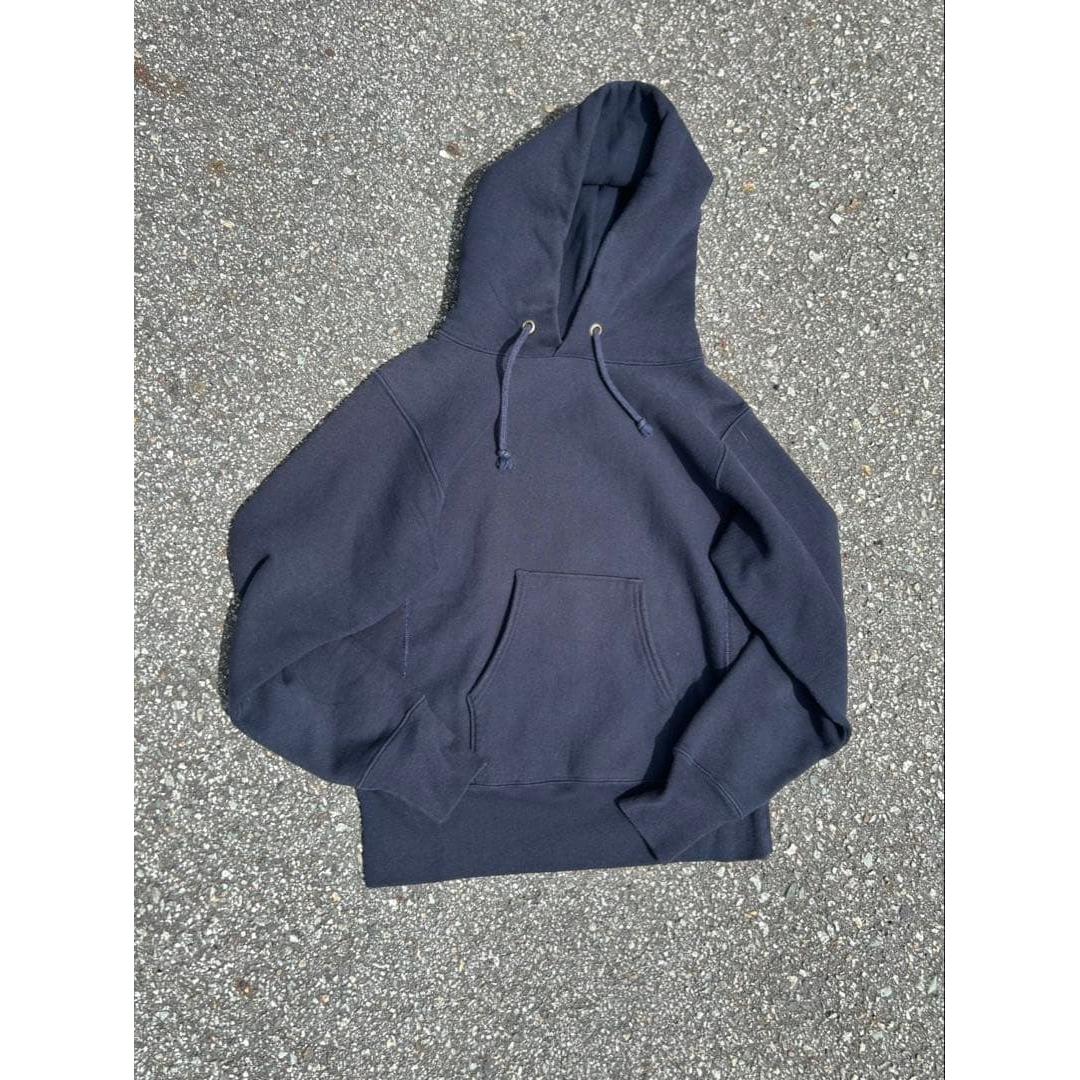 Used [Good Condition] Champion Reverse Weave Single Color Tag Reprint Navy S