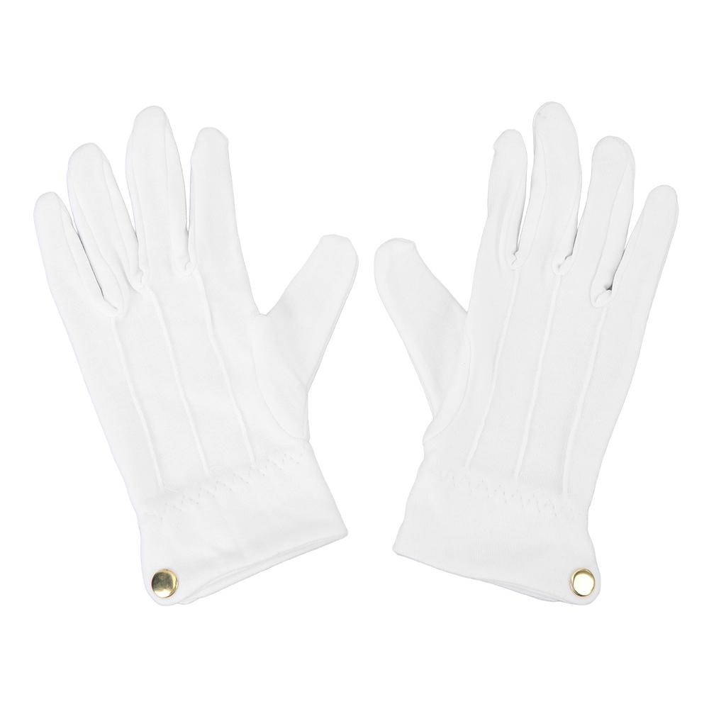 2pcs Billiard Gloves Competition Referee Gloves Professional White Gloves with Snap Cuff Polyester Cotton