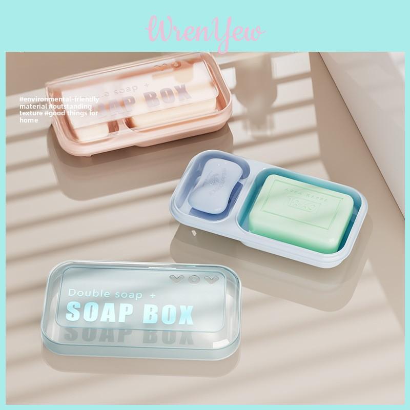 Double Compartment Soap Dispenser With Lid For Dormitory Use And Waterproof Design