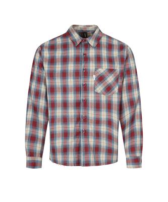 LANARCHIVE [0069] Distressed Check Shirt - Red
