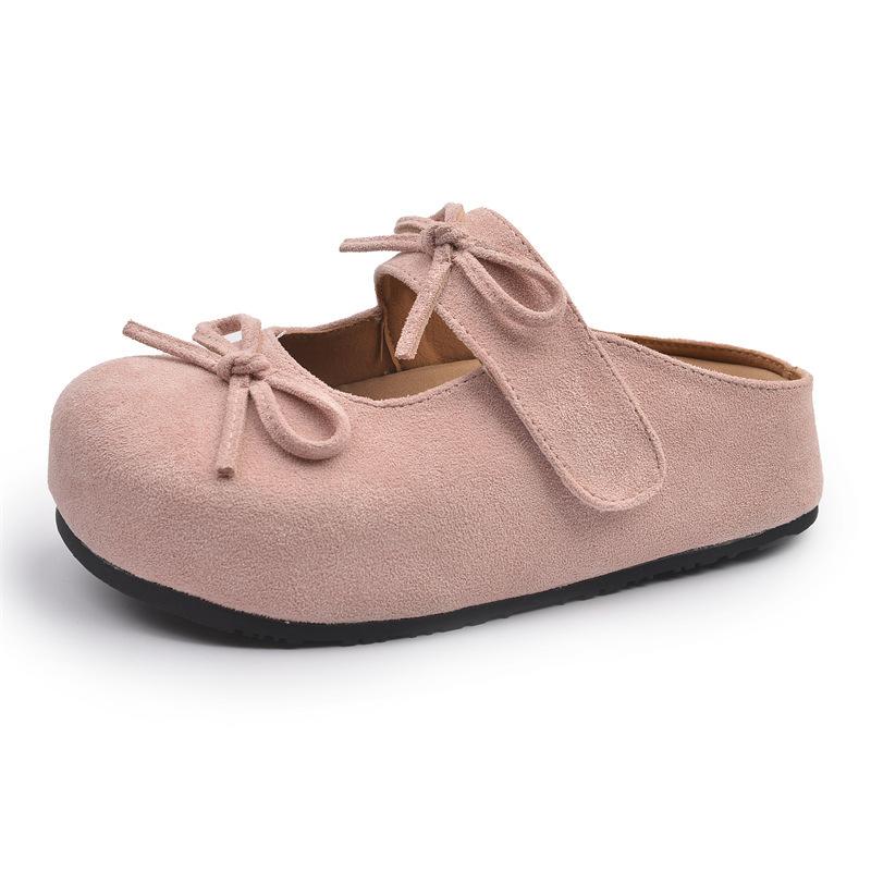 Fashion Retro Style Women's Shoes Autumn Height-enhancing Fashionable Bow Outdoor Round-toed Mary Jane Shoes