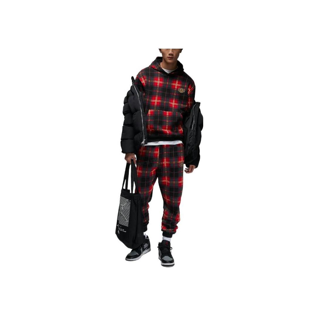 Jordan Checkered Letter Print Hooded Long